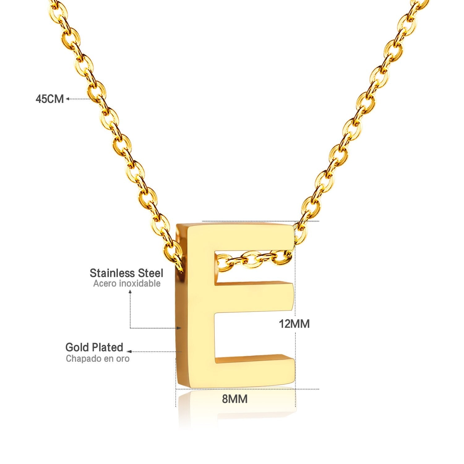 ASON Delicate Classic Style Initial 26 Letters Alphabet Chain Pendant Necklace Stainless Steel Gold Color Jewelry Chokers asonjewelry